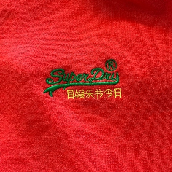 Superdry Orange Label Vintage Logo Borg Lined Zip Hoodie Size L - Picture 6 of 17